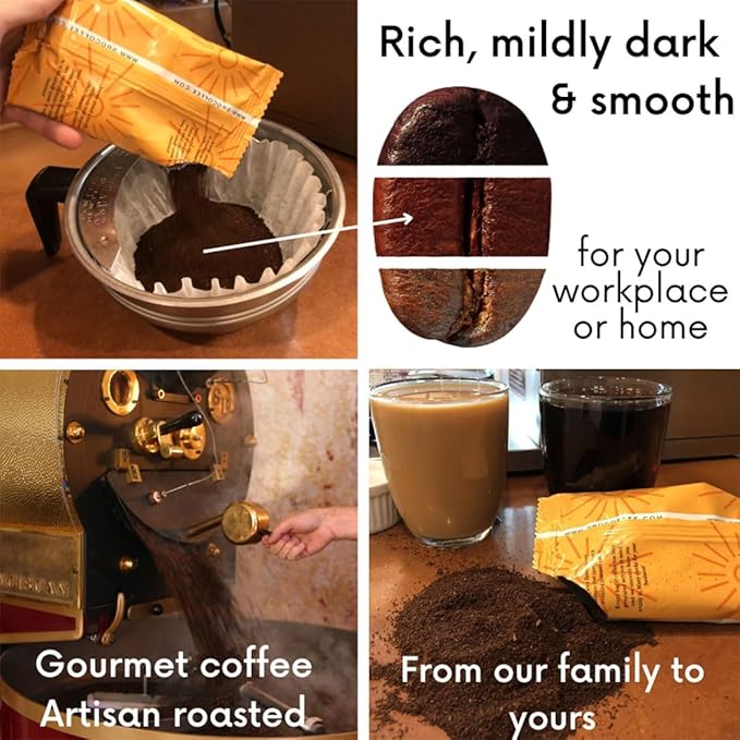 Sarasota Coffee Ground Packets | Gourmet Flavored Medium Roast Bulk Coffee Packs | Pumpkin Spice | Low Acid Mold Free Singles Individual Pouches for 12 Cups Maker | 2 Ounce Bags 36 Count