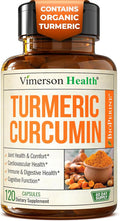 Turmeric Curcumin Supplement with Black Pepper Extract - High Potency Organic Turmeric 1200mg &amp 95% Curcuminoids for Joint &amp Digestive Health - Joint Support Supplement - 120 Vegan Curcuma Cap