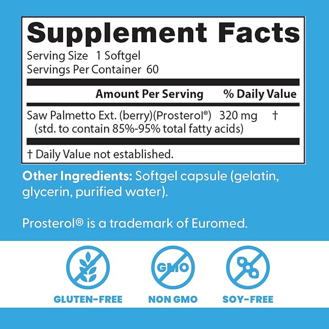 Doctor's Best Best Saw Palmetto Extract (320 mg) Softgel Capsules 60-Count