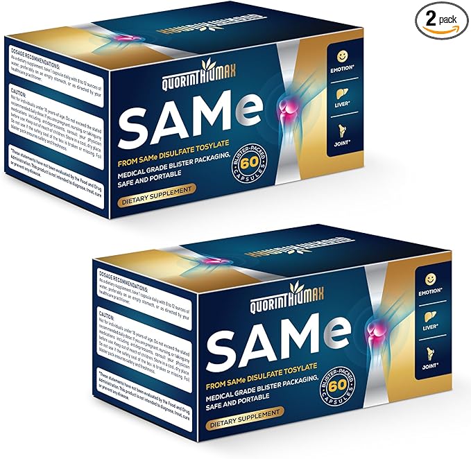 SAM e Supplement 500mg - Extra Strength SAM-e(S-Adenosylmethionine) for Mood Liver &amp Join t | 25% More Potent Than 400mg SAM-e | Vegan | 120 Medical Blister Pack Capsules