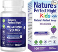 Nature's Perfect Night Bundle | Melatonin 20mg | Kids Melatonin 1mg | 180 Count | 100 Count | Sugar Free | Gluten Free | Non-GMO | Vegan