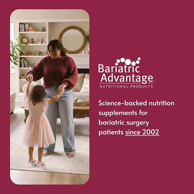 Bariatric Advantage Chewable Essential Multivitamin Without Iron - 200 DV of Key Nutrients - Trace Mineral Support* - Multivitamins for Bariatric Patients - Berry - 60 Count