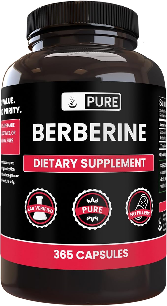 PURE ORIGINAL INGREDIENTS Berberine (365 Capsules) No Magnesium Or Rice Fillers Always Pure Lab Verified