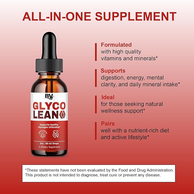 BLUE VIBE Glyco Lean Drops Glyco Lean Liquid Drop Supplement Maximum Strength Overall Health &amp Wellness Support GlycoLean Daily Health Support Liquid Formula Supplement (5 Pack - 10oz / 300ml)