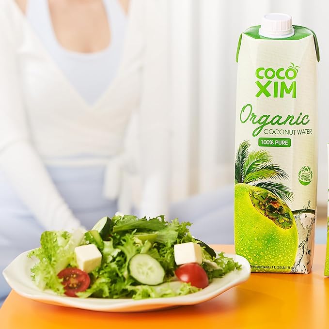 COCOXIM Ready to Drink Organic Coconut Water - 33.8 oz (Pack of 6)| Zero Added Sugar| Natural &amp Fresh with Electrolytes &amp Nutrients