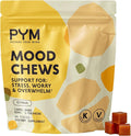 PYM Citrus Mood Chews Support for Stress Worry &amp Overwhelm 60 Count | 130mg GABA 90mg L-Theanine | VeganNon-GMO Gluten-FreeNo Added Sugar | All-Natural Mood Balance Supplement in Resealable