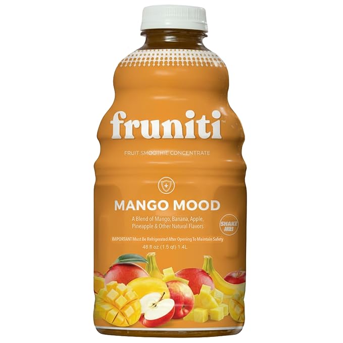 Fruniti Mango Smoothie Mix - Immunity + Antioxidants - No Sugar Added - Vitamin C Zinc &amp Echinacea - Pineapple Apple Banana Mango Purée - Makes 24 Smoothies