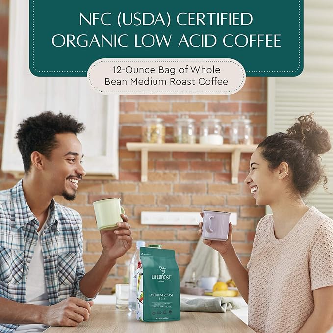 Lifeboost Coffee Whole Bean &amp Ground Coffee - 2 Pack Bundle - Low Acid Medium Roast x 2