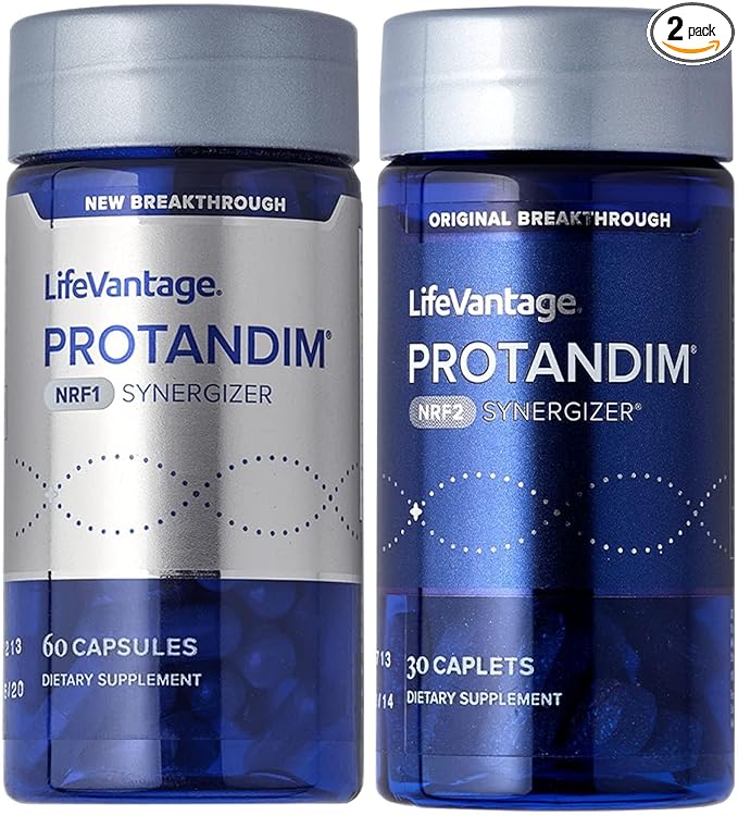 LifeVantage Protandim Dual Synergizer NRF1 (60 Caps) + Nrf2 (30 Caps) Activators Healthy Aging Antioxidant Cellular Energy Boost Heart Health Ashwagandha Turmeric CoQ10