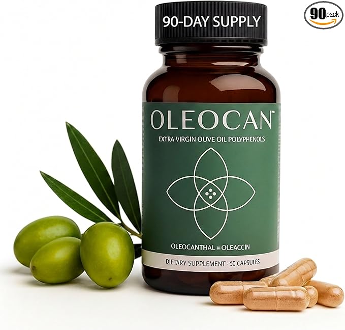 Oleocan™ Olive Oil Polyphenol Capsules – 90-Day Supply – 3.5mg Oleocanthal &amp 3.5mg Oleacein – Natural Joint &amp Inflammation Support – Mediterranean Diet Supplement – EVOO Extract