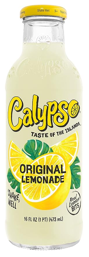Calypso Lemonade 6 Flavor Variety Pack Made with Real Fruit 16 Fl Oz Glass Bottles (Pack of 6)