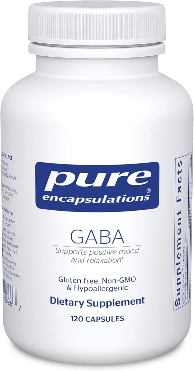Pure Encapsulations GABA - Supplement to Support Relaxation &amp Moderation of Occasional Stress - with Premium GABA Amino Acids - 120 Capsules