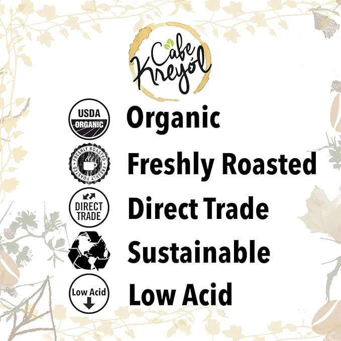 Cafe Kreyol Organic Zombie Desert | 2 lb - Haitian Blue Medium Roast Coffee - Whole Bean – Low Acidity Creamy Body &amp Hazelnuts with a Smooth Finish USDA Certified Organic