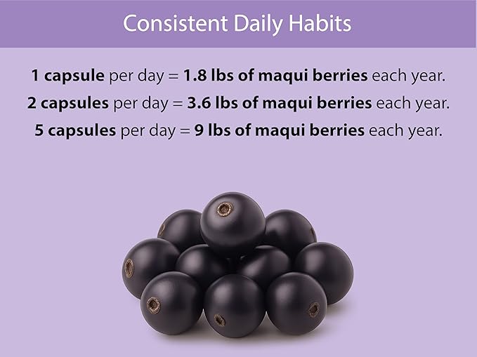 KOYAH - Organic Maqui Berry Capsules - Freeze-Dried Whole-Berry 600 mg Vegan Gluten-Free Non-GMO. Eye Health Support. Antioxidant Support. 60 Capsules
