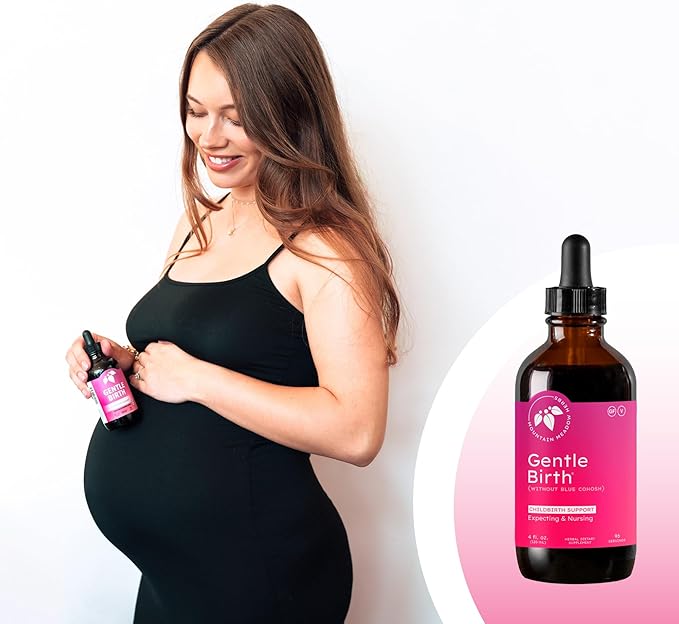 Mountain Meadow Herbs Gentle Birth for Birth Prep/Labor Prep Fast Acting Liquid Herbal Extract for Childbirth Support w/o Blue Cohosh - 4oz