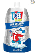Icee Slush Blue Raspberry Frozen Fruit Juice 6 fl oz Pouches - Just Freeze &amp Squeeze for Instant Slushy Maker Great for Birthday Party Lunchbox No Icee Machine Needed 12 Pack