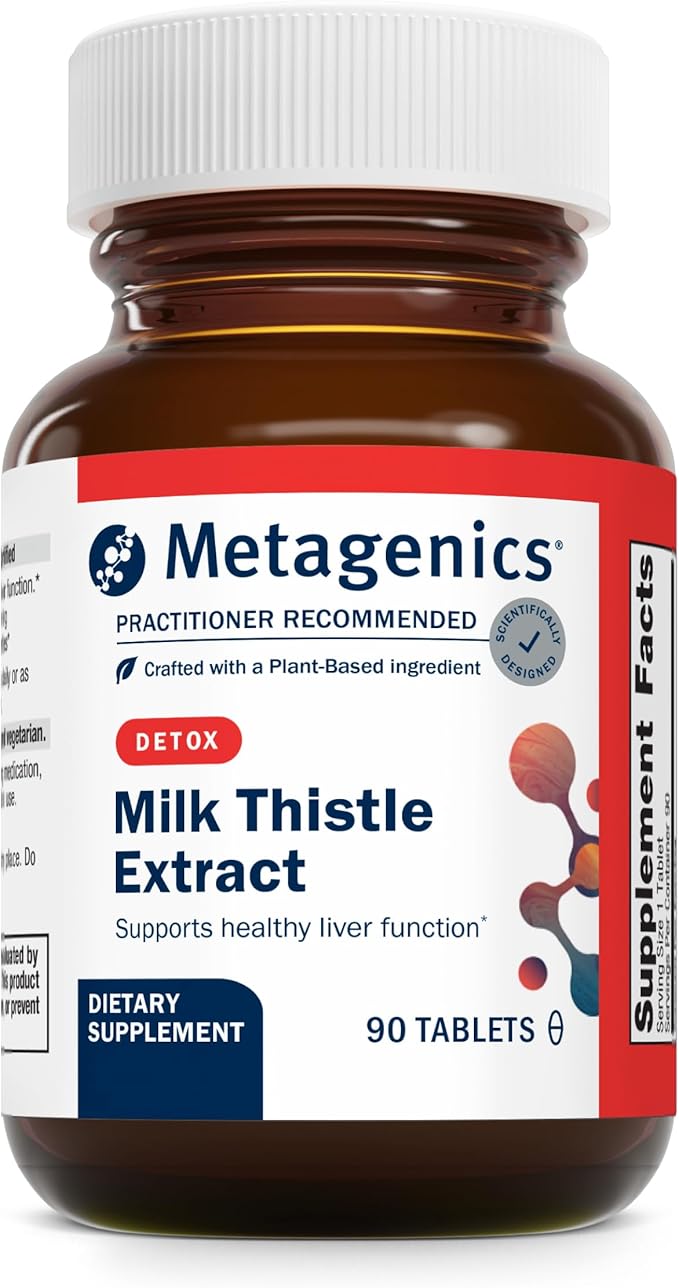 Metagenics Milk Thistle Extract - Liver Health &amp Antioxidant Support with Silybum Marianum Seed Extract - Supports Detox Immune &amp Digestive Function* - Non-GMO Gluten-Free Vegetarian - 90 T