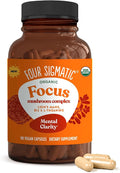 Four Sigmatic Focus Capsules | Lion's Mane Supplement Capsules | Brain Boosting Complex with Ashwagandha Bacopa Monnieri &amp Rhodiola | Vegan Nootropic Adaptogen &amp Mushroom Supplement | 30 Serv