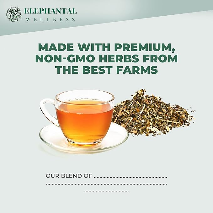 Elephantal Wellness Premium Kidney Herbal Tea | Urinary Tract &amp Kidney Support with Dandelion Gravel Root Goldenrod &amp Marshmallow | Handmade Caffeine-Free Non-GMO Loose Leaf Blend 2oz 20