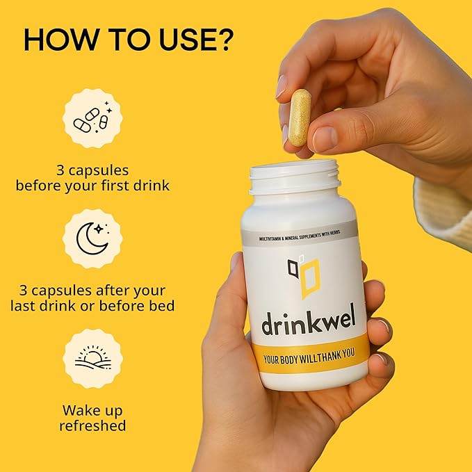 drinkwel for Better Mornings - Premium Multivitamin Supplement - Liver Support &amp Immune Support- Milk Thistle Vitamin C Zinc Magnesium - 90 Count - Single Bottle
