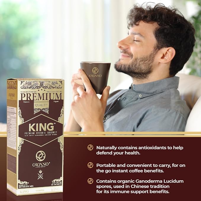 ORGANO King of Coffee 100% Certified Ganoderma Lucidum (25 Sachets)