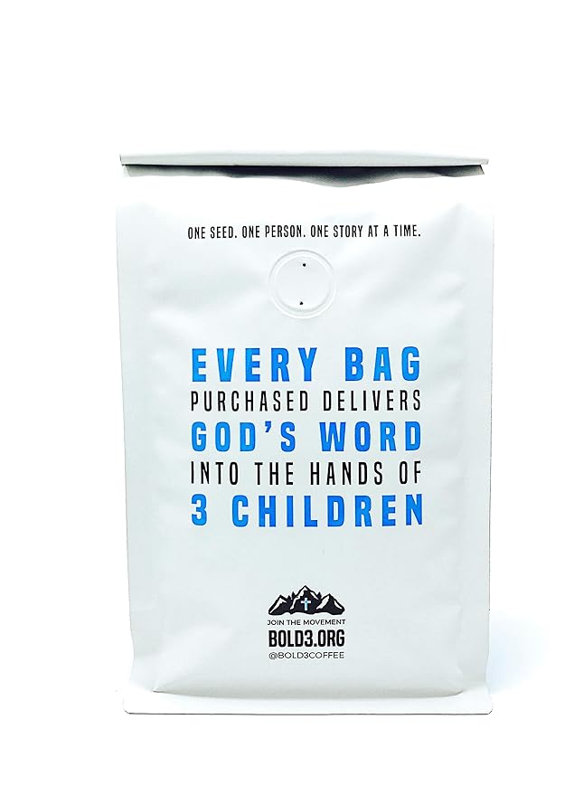 BOLD3 coffee for Jesus Christ Fair Trade Organic Colombian Ethiopian Nicaragua Specialty Gourmet Premium Coffee Beans Best Christian Gift Arabica Medium Roast 1 LB Great Espresso Press Cold