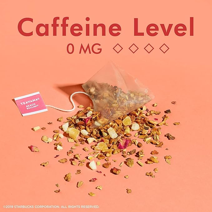 Teavana Beach Bellini Tea and Mandarin Mimosa Herbal Tea - 12 Sachets Each (24 Total) Plus 12 GoHealthful Pure Raw Organic Honey Sticks Equal to 2.11 Ounces of Clover Honey