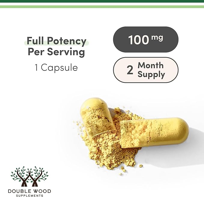 Dihydroberberine Supplement 100mg 60 Capsules (Patented GlucoVantage Super Berberine May be 5X More Effective Than Berberine with Less Side Effects) Third Party Tested Vegan Safe by Double Wood
