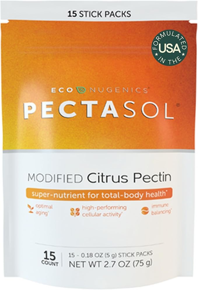PectaSol Modified Citrus Pectin – 15 5g Stick Packs – Total-Body Health Supplement to Support Heart Immune System Inflammation Response &amp Healthy Aging + Maintain Healthy Galectin-3 Levels