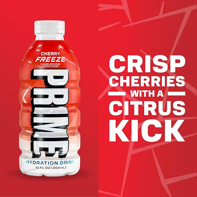 PRIME HYDRATION Berry Freeze Cherry Freeze &amp Ice Pop 12 Fl Oz Variety Sports Drinks &amp Rapid Rehydration Electrolyte Powder Sticks Ocean Cherry &amp 12 Pack Black Graffiti Squeeze Sports