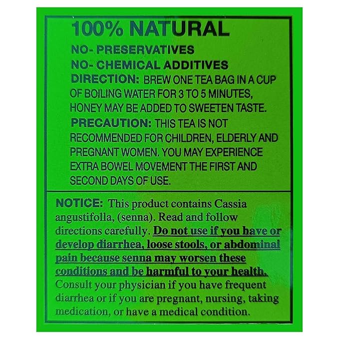 12 Packs Evergreen Leaves Brand Extra Strength California Dieters' Drink Caffeine Free Herbal Dietary Tea Senna-infused total 240 Tea Bags