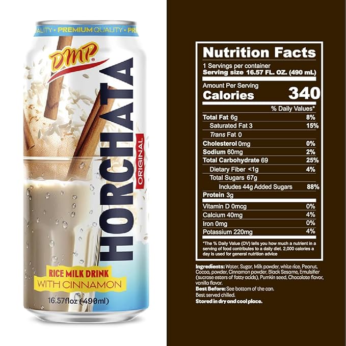 De Mi Pais Horchata Rice Milk Drink with Real Cinnamon Pieces Made with Real Ingredients for a Creamy Authentic Taste Shake Well for a Refreshing Beverage Perfect for Groceries 16.57 Fl Oz 6-Pac