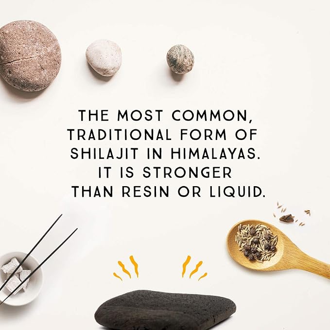 Pure Himalayan Shilajit Original Solid Excellent Source of Fulvic Acid &amp Trace Minerals Widely Used in Ayurveda (8g Pack of 1)