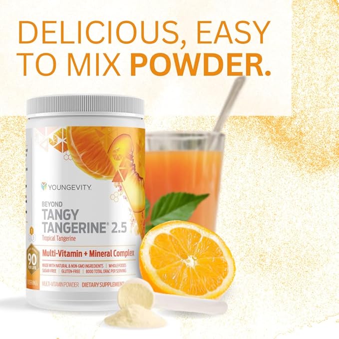 Youngevity Beyond Tangy Tangerine 2.5 Tropical Tangerine Ultimate Multi-Vitamin &amp Mineral Complex - Made With Natural &amp Whole Foods | 8000 ORAC (3)