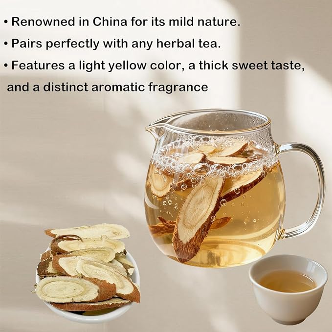32OZ Licorice Root Slices Premium Natural Gan Cao Slice Root TeaExpectorant and cough relieving Traditional Chinese Herbal For Tea BakingBeverage MixPure Liquorice Flavor 大甘草片 Large 2x16OZ/Bag