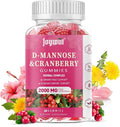 D-Mannose Gummies 2000mg with Cranberry 500mg &amp Hibiscus - D Mannose Chewable Supplements for Women - Liver Bladder Flush &amp Urinary Tract Cleanse Health Supplement 60 Counts