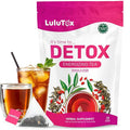 LULUTOX Detox Tea - Slimming Tea with Dandelion and Ginseng to Support Goals for Detox Cleanse Flat Belly Bloating Healthy Weight and Digestive Health - Women &amp Men - Peach Flavor (28 Servings)