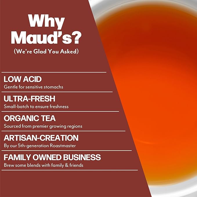 Maud's Organic Passion Green Tea &amp Organic English Breakfast Black Tea Bundle 48 ct Single Serve Pods – 100% Gourmet Blended Tea Leaves Compatible with Keurig K Cups Maker