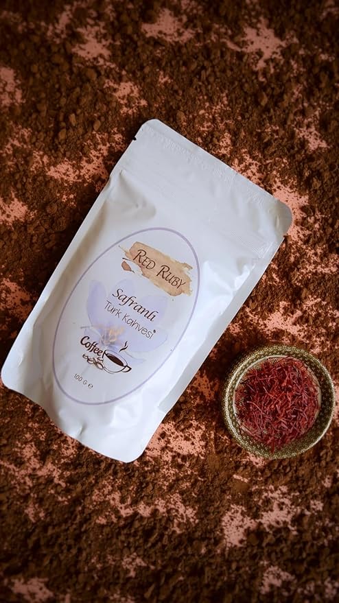Red Ruby Saffron Turkish Coffee Ground Coffee Blend 100g 2-Pack
