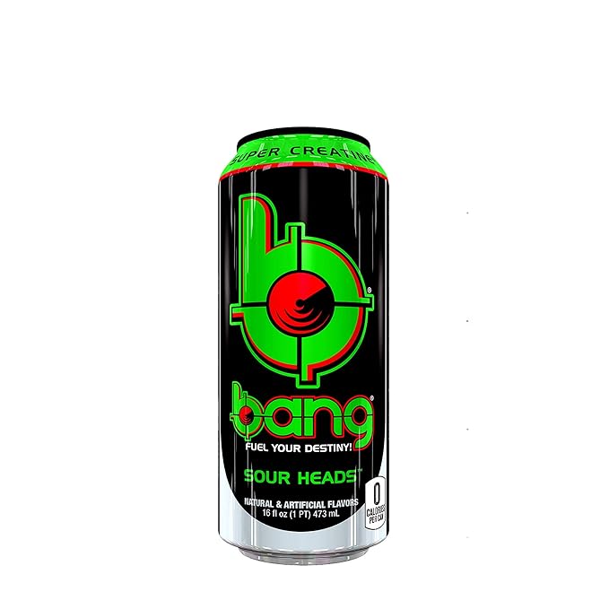 Bang Energy Sour Heads Sugar-Free Energy Drink 16-Ounce | Pack of 12