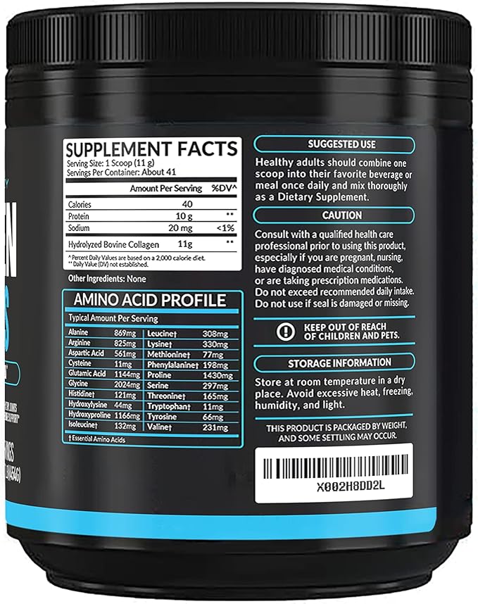 Multi Collagen Peptides Powder – Hydrolyzed Type I &amp III Grass-Fed Bovine Collagen – Unflavored Protein for Hair Skin Nails Joints &amp Mobility – Keto Paleo – 41 Servings