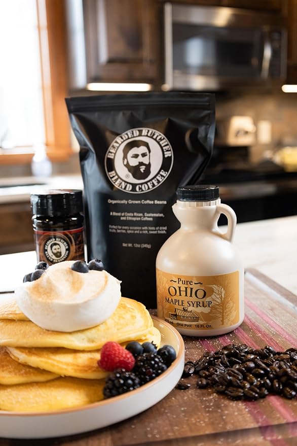 Bearded Butchers Dark Roast Ground Coffee 3-Pack (12oz Each) – Dark Roast Blend of Costa Rican Guatemalan &amp Ethiopian Beans – Smooth Rich Flavor with Hints of Dried Fruit &amp Spice