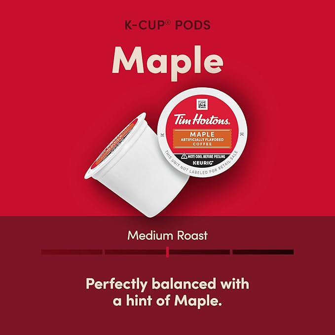 Tim Hortons Maple Flavored Coffee-Serve K-Cup Pods Compatible with Keurig BrewersRed12 Count (Pack of 2)