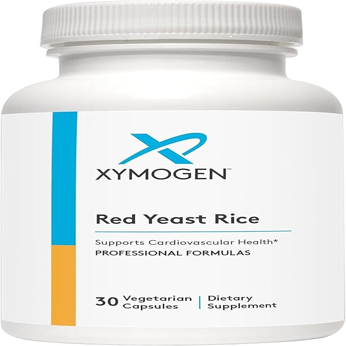 XYMOGEN Yeast Rice - Heart Health &amp Cardiovascular Support - Maintain Healthy Blood Lipid &amp Cholesterol Levels - Monacolin K &amp Citrinin-Free - Vegetarian Non-GMO &amp Gluten Free - 30 Ca