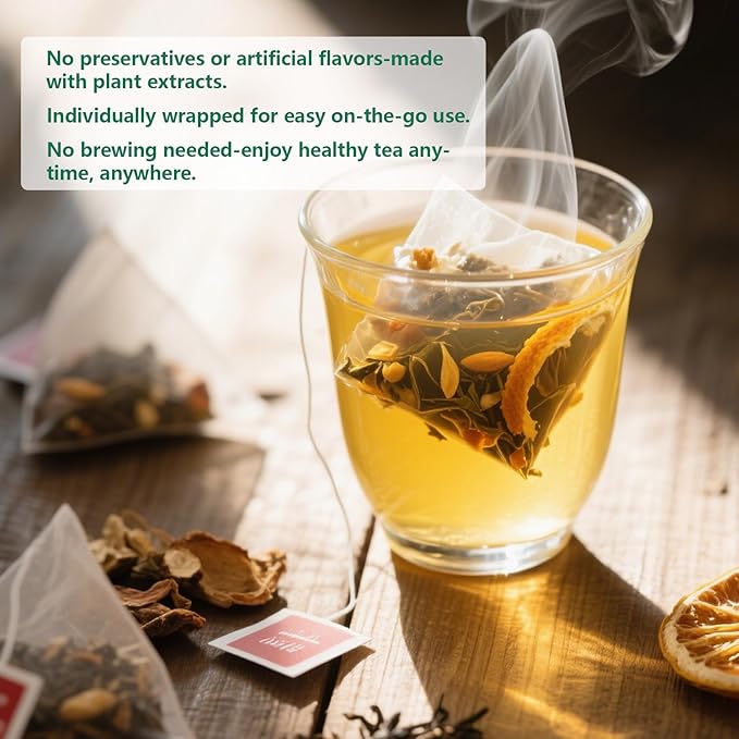 12 Tea Bags Chicory &amp Gardenia Herbal Tea - Gardenia Chicory Honeysuckle Licorice Tangerine Peel Natural Sugar Free Blend Vegan &amp Caffeine Free (3pcs)