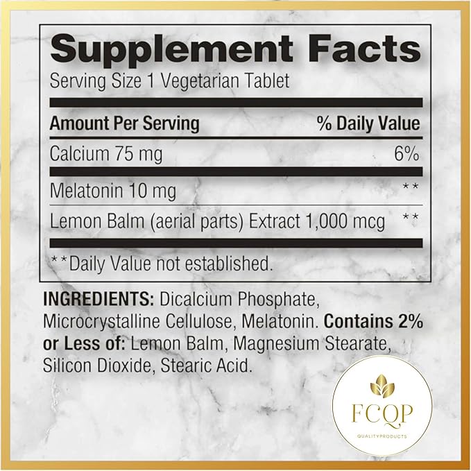 Spring Valley - Melatonin Sleep Support with Lemon Balm 10mg 240 Vegetarian Tablets (1)