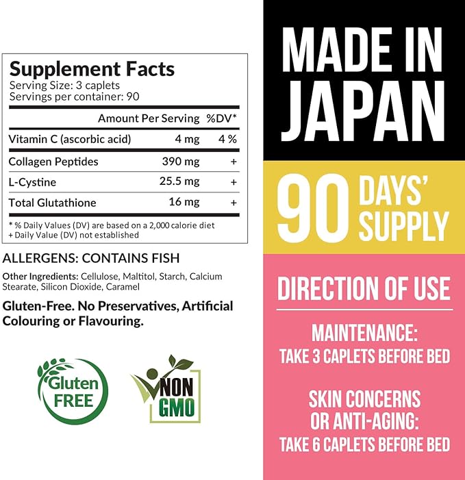 AFC Japan Collagen White Beauty with Marine Collagen Peptide Glutathione L-Cystine - 1.5X Better Absorption Than Other Collagen – Supports Skin Firmness &amp Radiance x3 Packs – 270 Days Supply