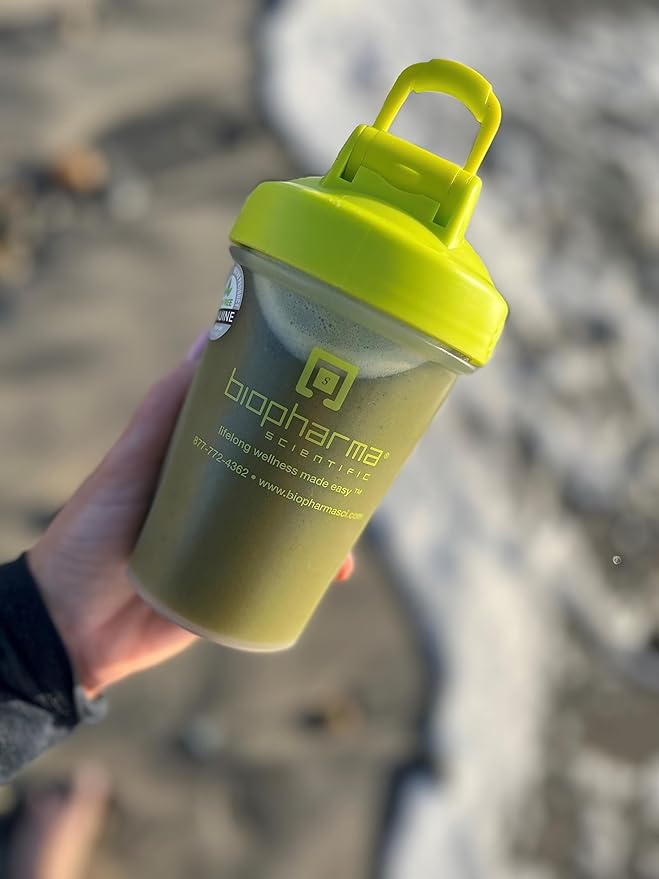 Biopharma Scientific NanoGreens: Greens Superfood Fruit &amp Vegetable Powder for Digestive Health &amp Immunity with Spirulina Chlorella Kale Spinach Plant Based Green Apple Flavor 30 Serving