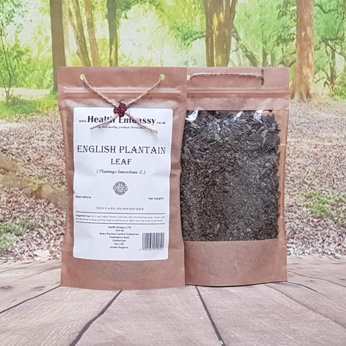 Health Embassy English Plantain Leaf | Plantago Lanceolata L | Herbal Tea (100g)
