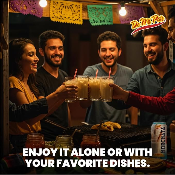 De Mi Pais Horchata Rice Milk Drink with Real Cinnamon Pieces Made with Real Ingredients for a Creamy Authentic Taste Shake Well for a Refreshing Beverage Perfect for Groceries 16.57 Fl Oz 12-Pa